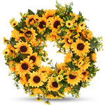 Sunflower Wreath for Front Door – Summer Floral Porch Décor - 1