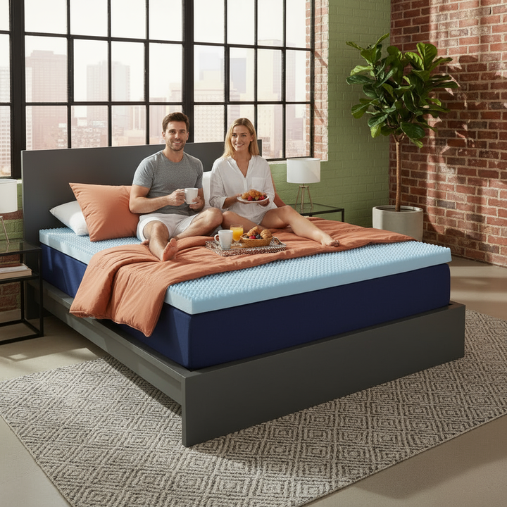 All Season Reversible Hypoallergenic 1.5" Cooling Mattress Topper, King Size, 3 inch Foam