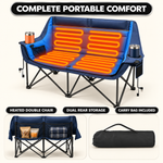 Double Heated Camping Chair with 3 Heat Levels & USB Power Pocket - 1