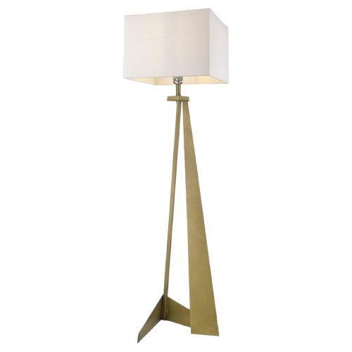 60" Floor Lamp With White Fabric Novelty Shade
