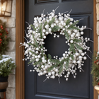 CHRISTMAS BERRY WREATH FOR FRONT DOOR – WINTER PINE HOLIDAY DÉCOR - 1