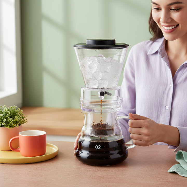 Cold Brew Container 500ml Coffee Maker Adjustable Ice Drip Glass Cold Dripper Coffee Machine for Cold Brew Coffee