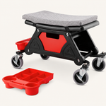 Mobile Mechanic Toolbox Seat with Drawers - Rolling Mechanic Stool with Sliding Tool Tray, Shop Stool with Wheels for Garage & Workshop, Auto Repair - 1