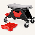 Mobile Mechanic Toolbox Seat with Drawers - Rolling Mechanic Stool with Sliding Tool Tray, Shop Stool with Wheels for Garage & Workshop, Auto Repair - 1