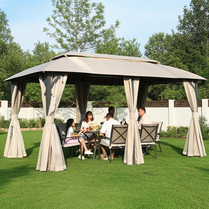 Exclusive Gazebo 10' x 20' - Premium Outdoor Double Roof Party Tent with Heavy Duty Metal Frame