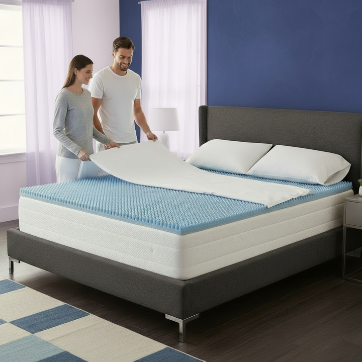 All Season Reversible Hypoallergenic 80" X 78" X 1.50" inch Cooling Mattress Topper, King Size, 1.5 inch Foam