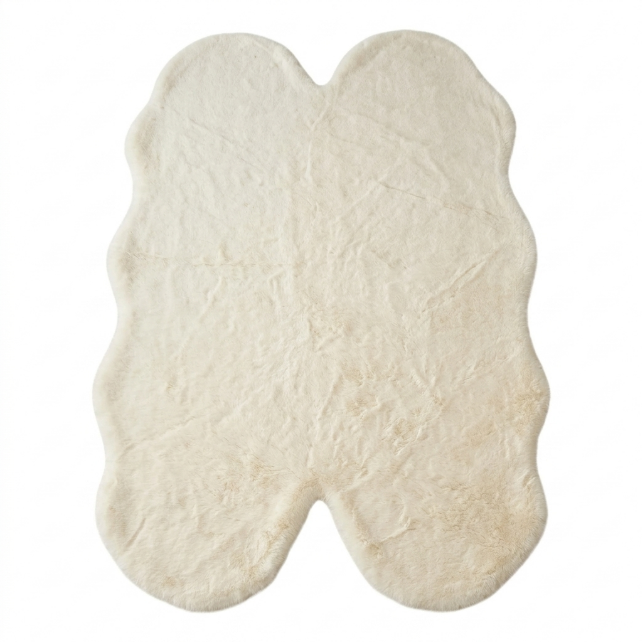 Faux Rabbit Fur Shaggy Rug – Ultra Soft Fluffy Machine Washable Area Rug for Bedroom, Living Room & Teen Room - 1