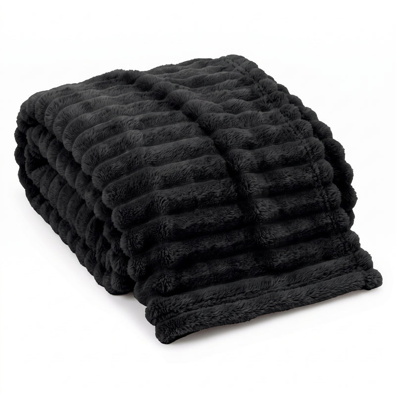 Throw Blanket – Soft, Lightweight Ribbed Design - 1