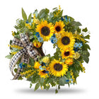 SUNFLOWER WREATH FOR FRONT DOOR – SUMMER FLORAL PORCH DÉCOR - 1
