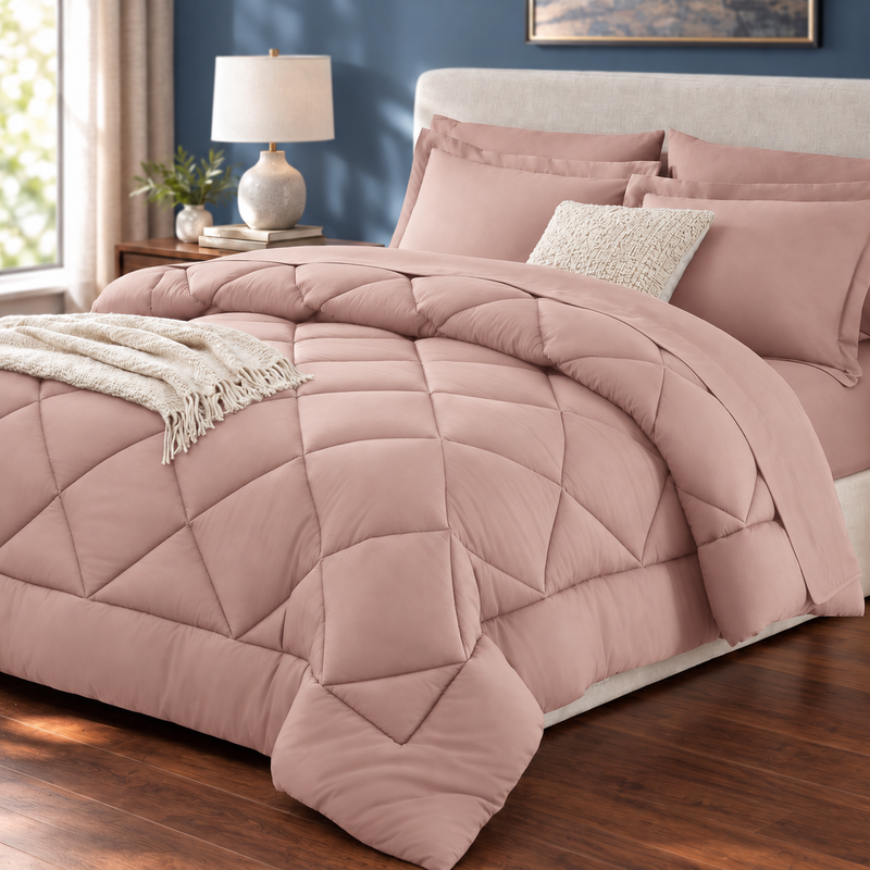 7-Piece Comforter Set with Sheets – Down Alternative Fill - 1