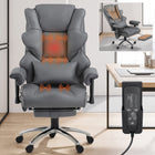 Executive Office Chair with Heat and Massage – High Back Reclining PU Leather Desk Chair with Footrest - 1