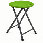 Folding Stool with Metal Frame – Indoor & Outdoor Seating - 1