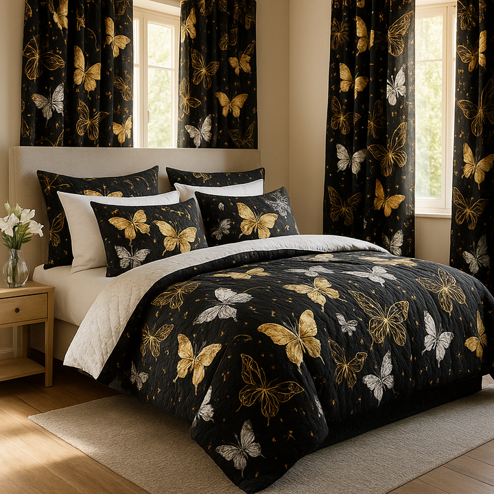 ComfyNest 9-Piece All-Season Microfiber Bedding & Curtain Set