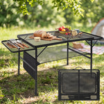 Foldable Camping Table Collapsible Picnic Aluminum Alloy Grill Stand - 1