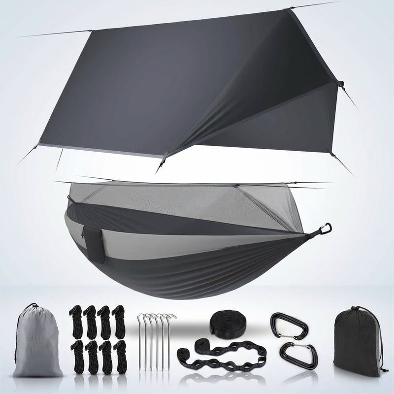 Over 600lbs Hammock, 1-2 person, Nylon with Mosquito Net - 1