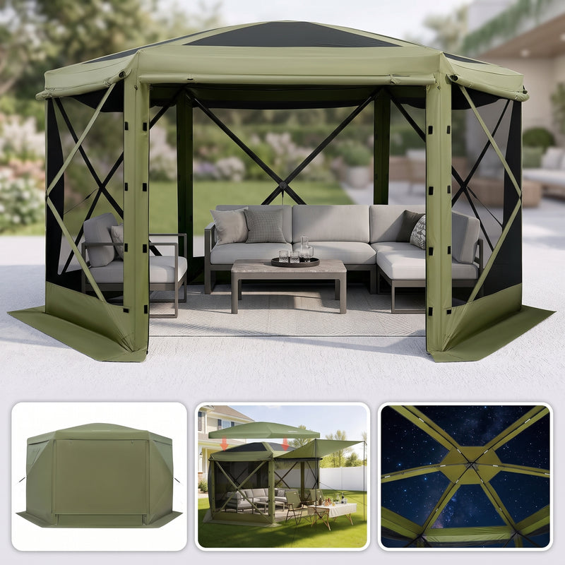 10x10 Pop-Up Screen Tent Gazebo – 4 & 6-Sided Mesh Shelter with Carry Bag - 1