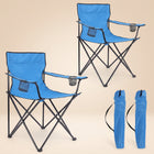 2 Pack Folding Camping Chairs with Cup Holders & Carry Bags - 1