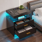 NIGHTSTAND WITH CHARGING STATION – LED, USB-C & DRAWERS - 1