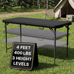 4 ft Adjustable Folding Camping Table - 1