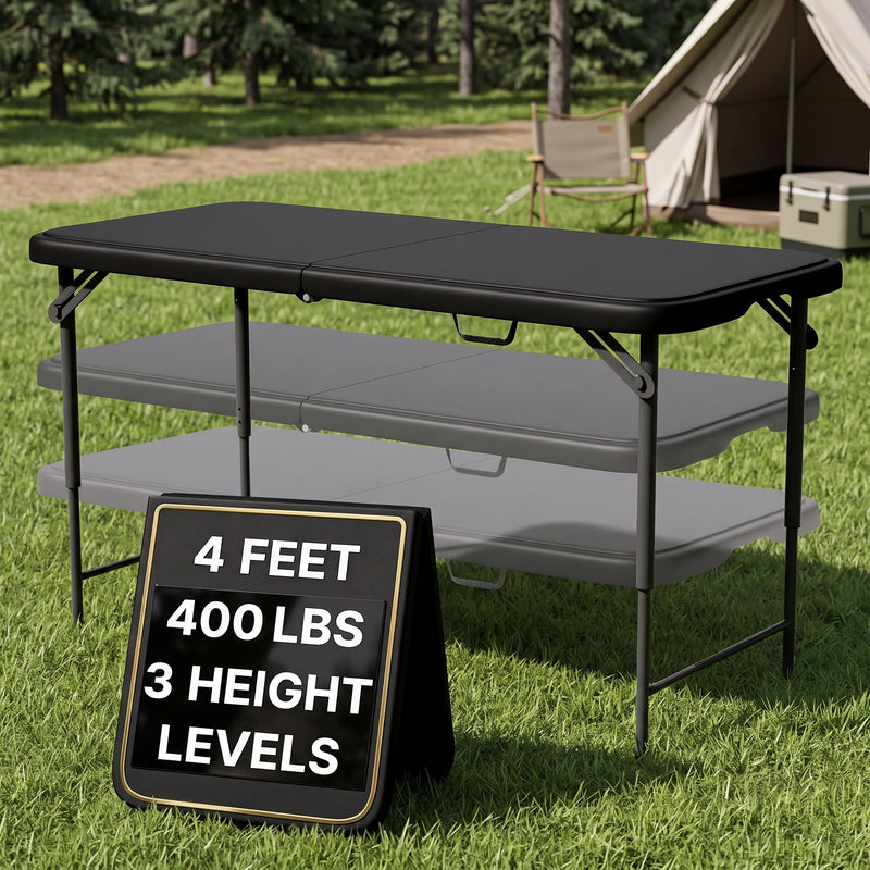 4 ft Adjustable Folding Camping Table - 1