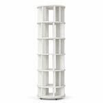 Rotating Bookshelf Tower – 360° Spinning Bookcase | 5 & 6-Tier, Solid Wood & MDF - 1