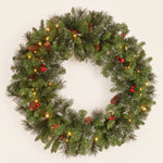 PRE-LIT CHRISTMAS WREATH – WARM LED DOOR DÉCOR - 1