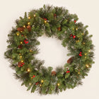 PRE-LIT CHRISTMAS WREATH – WARM LED DOOR DÉCOR - 1