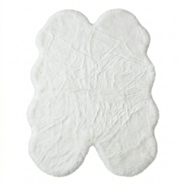 Faux Rabbit Fur Shaggy Rug – Ultra Soft Fluffy Machine Washable Area Rug for Bedroom, Living Room & Teen Room - 1