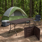6 FT FOLDING CAMPING TABLE – PORTABLE INDOOR OUTDOOR TABLE WITH WATERPROOF HDPE TOP & CARRY HANDLE - 1
