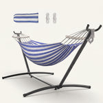 Double Hammock with Stand – Portable, Adjustable & 600lb Capacity for Indoor & Outdoor - 1