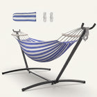Double Hammock with Stand – Portable, Adjustable & 600lb Capacity for Indoor & Outdoor - 1
