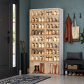 Show Brown 9-Tier 36-Pair Foldable Shoe Cabinet