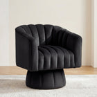 Swivel Accent Chair - Velvet 360° Barrel Chair, Mid-Century Modern Round Armchair for Living Room, Bedroom & Lounge - 1