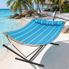 2-Person Outdoor & Indoor Hammock with Adjustable Height, Pillow & Stand – Portable, Sturdy, Colorful - 1
