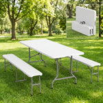 6 FT Folding Picnic Table with Benches - 1