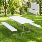 6 FT Folding Picnic Table with Benches - 1