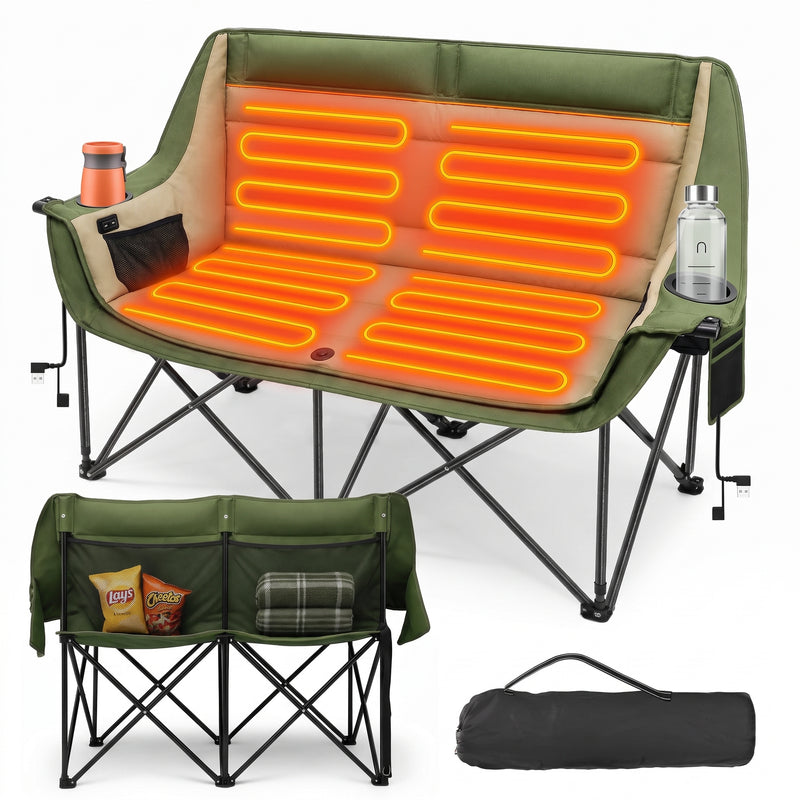 Heated Camping Chair – Single Chair & Double Loveseat Options - 1
