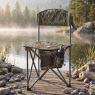 Tri-Lite Stool w/Back, Lightweight Portable Fishing Chair w/Cupholder and Carry Strap, Supports 225-Lb, Portable Outdoor Chair for the Hunting Blind, Camping, Travel, Hiking - 1