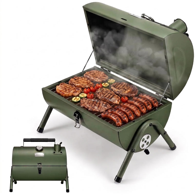 PORTABLE TABLETOP BBQ GRILL – CHARCOAL OUTDOOR GRILLS FOR CAMPING, PATIO, BEACH & BACKYARD - 1