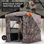 Silent Pop Up Hunting Blind with 270° See Through View – Waterproof Camo Ground Blind Tent for Turkey and Deer Hunting, 1-7 Person Capacity - 1