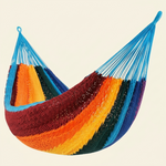 Handwoven Mayan Rope Double Hammock with Tree Straps, Carabiners & Carry Bag - 1