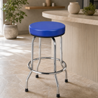 Swivel Bar Stool for Garage & Shop - Backless Counter Stool with Padded Seat, Workbench Stool for Workshop, Single Bar Stool with Chrome Legs - 1
