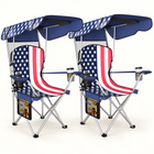 Camping Chair with Canopy – 2-Pack Folding Outdoor Chairs - 1