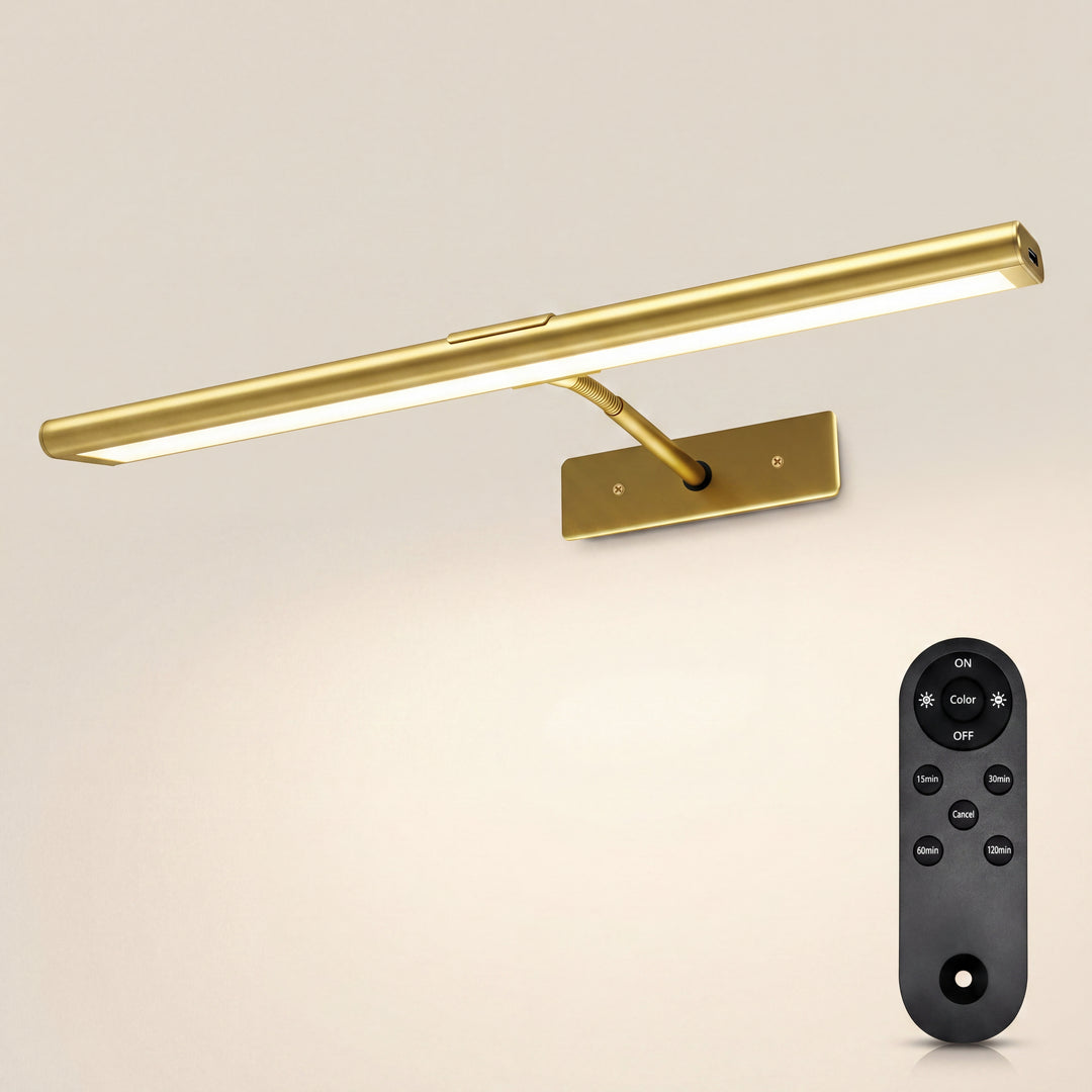 Picture Lights for Wall, Rechargeable Battery Operated LED Gallery Light Bar with Remote & Timer, Dimmable Wireless Wall Sconce for Paintings & Frames - 1