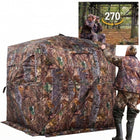 SucceBuy 270° & 360° See Through Pop Up Hunting Blind, 2-3 Person / 3-4 Person Ground Deer Blind with Carrying Bag, Portable Hunting Tent - 1