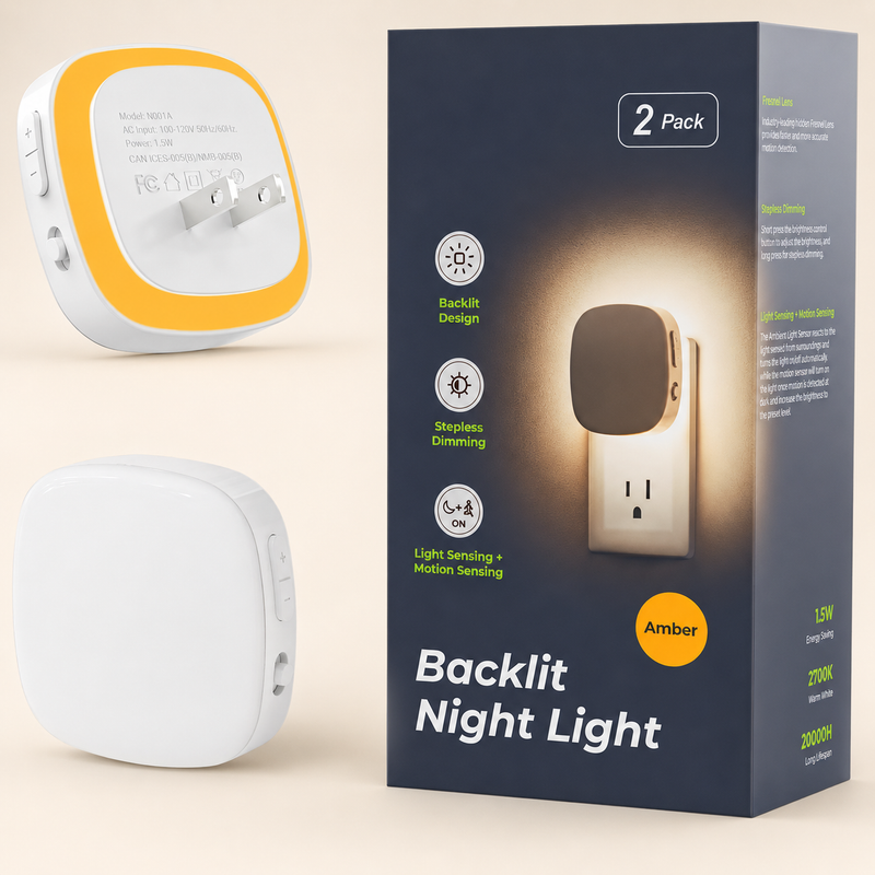 PLUG-IN NIGHT LIGHT – MOTION SENSOR, DUSK-TO-DAWN & DIMMING - 1