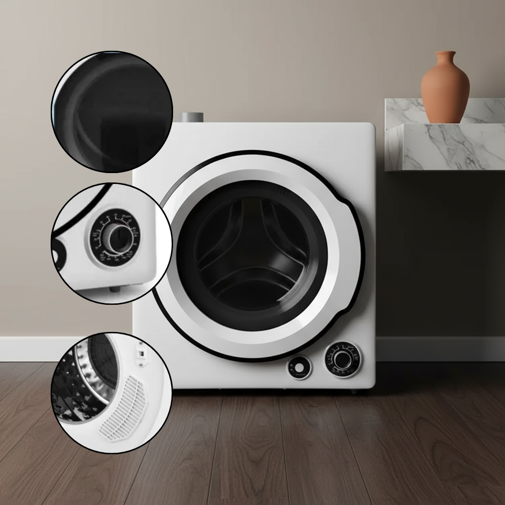 Compact Electric Tumble Laundry Dryer with Stainless Steel Tub