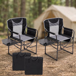 Camping Directors Chair, Heavy Duty,Oversized Portable Folding Chair with Side Table, Pocket for Beach, Fishing,Trip,Picnic,Lawn Blue - 1
