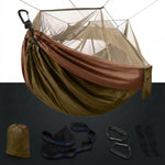 Over 600lbs Hammock, 1-2 person, Nylon with Mosquito Net - 1