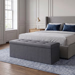 BENCH WITH STORAGE – FOLDING OTTOMAN WITH PADDED SEAT - 1